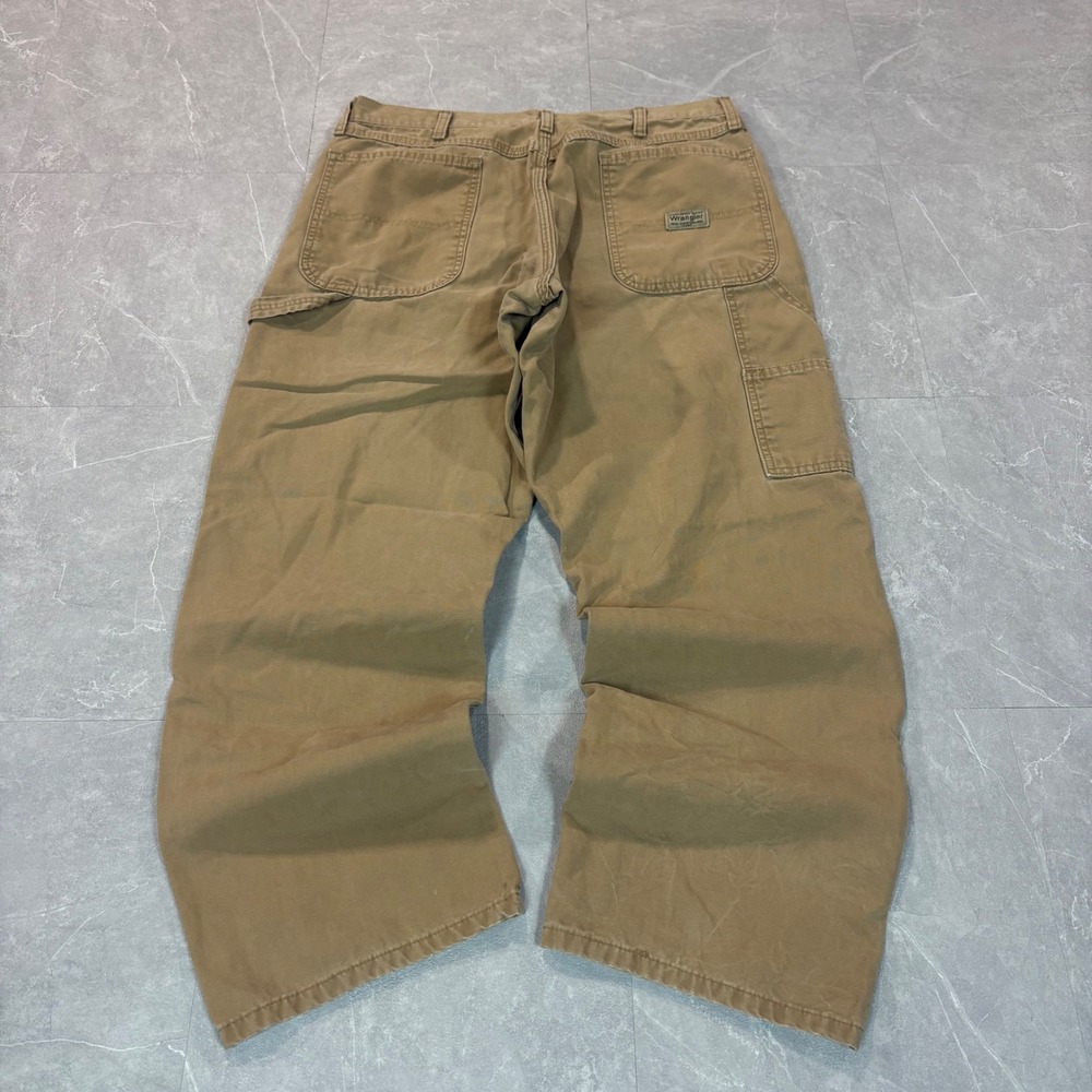 Wrangler Carpenter‎ Pants Mens 36x29 Tan Duck Canvas Workwear Utility 94LSWAO